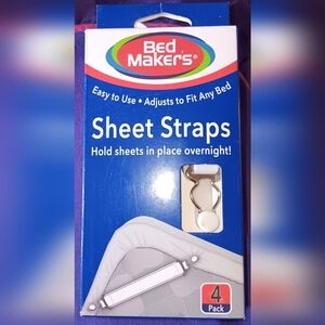 Bed Maker's White Sheet Straps